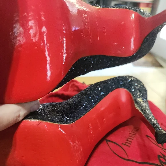 Christian Louboutin Black Glitter Pumps - Picture 5 of 9